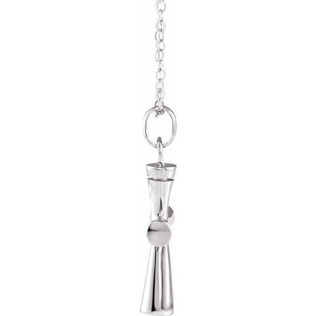 10K White Cross Ash Holder Pendant