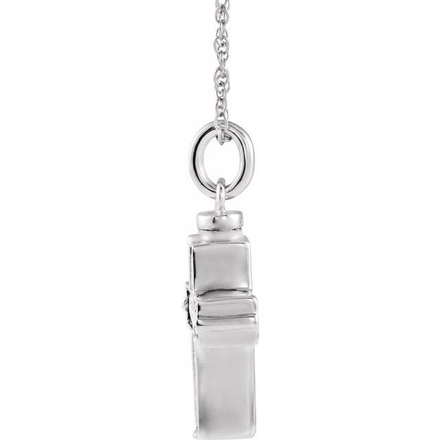 Sterling Silver Woven Cross Ash Holder 18" Necklace