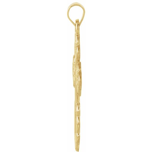 14K Yellow St. Olga Orthodox Cross Pendant