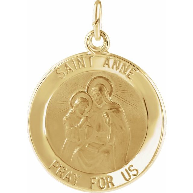 14K Yellow 18 mm St. Anne Medal