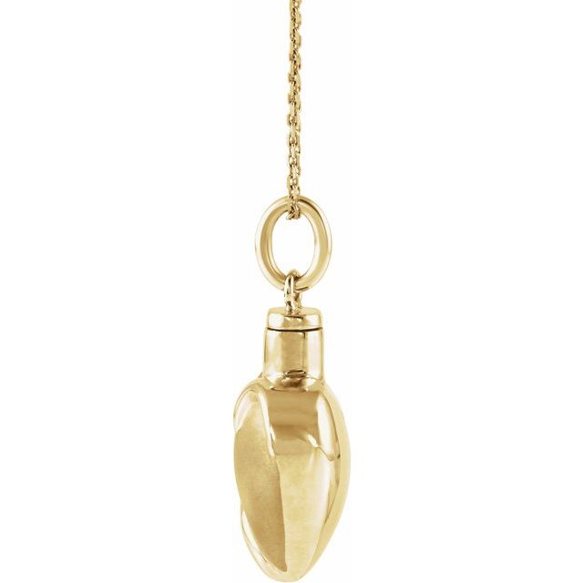 10K Yellow Heart Ash Holder 18" Necklace