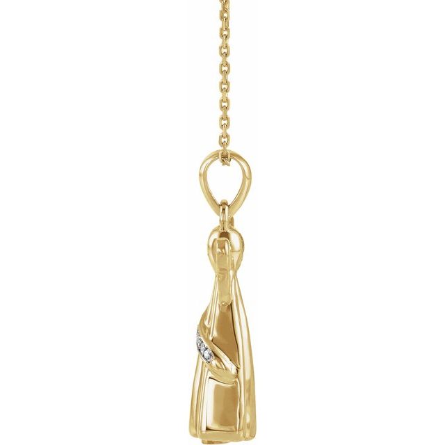 10K Yellow .03 CTW Natural Diamond Angel Ash Holder 18" Necklace