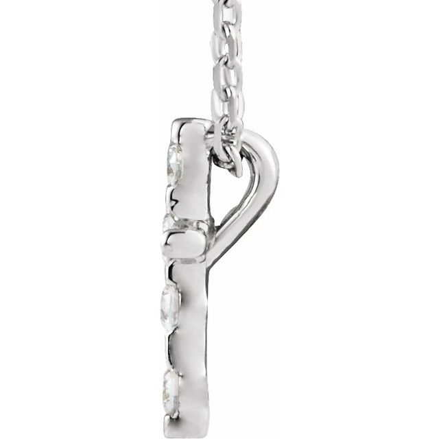 Platinum .08 CTW Natural Diamond Cross 16-18" Necklace