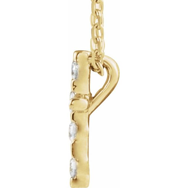 14K Yellow .08 CTW Natural Diamond Cross 16-18" Necklace
