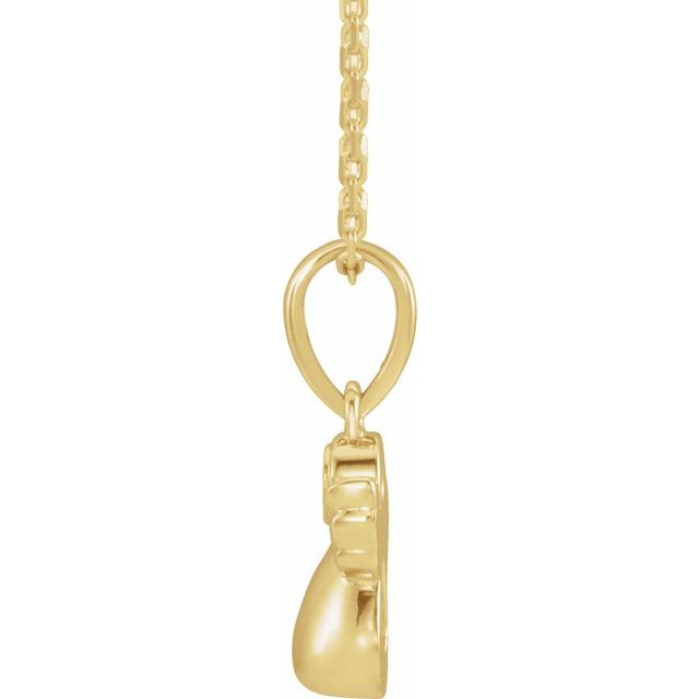 14K Yellow .03 CT Natural Diamond Youth Angel 15" Necklace