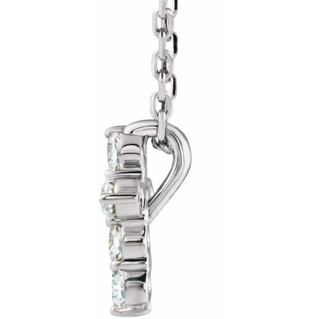 Platinum 1/6 CTW Natural Diamond Cross 16-18" Necklace