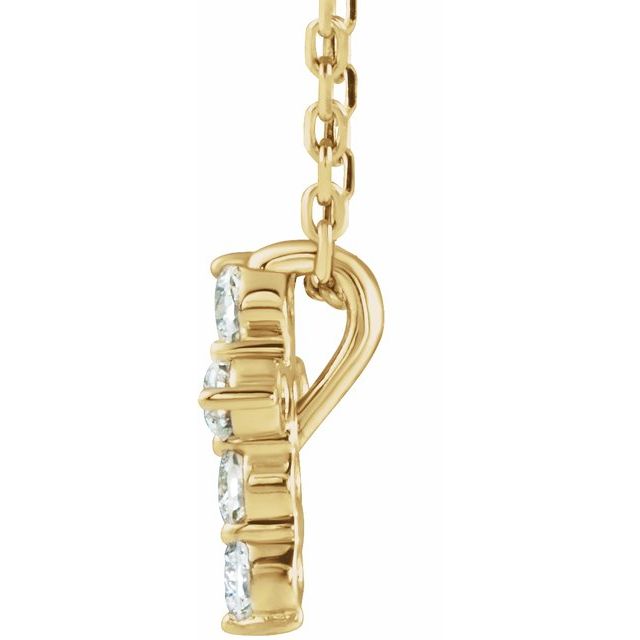 14K Yellow 1/6 CTW Natural Diamond Cross 16-18" Necklace