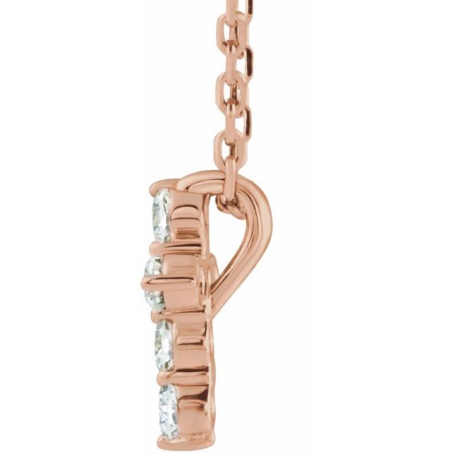 14K Rose 1/6 CTW Natural Diamond Cross 16-18" Necklace