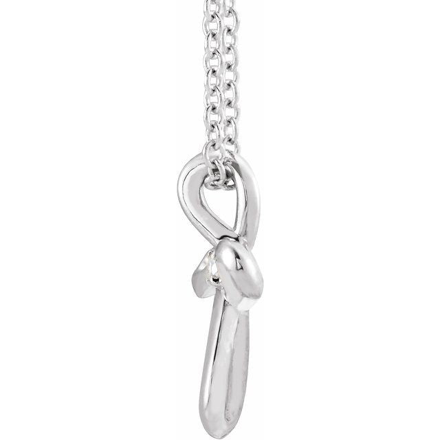 Sterling Silver .015 CTW Natural Diamond Cross 16-18" Necklace