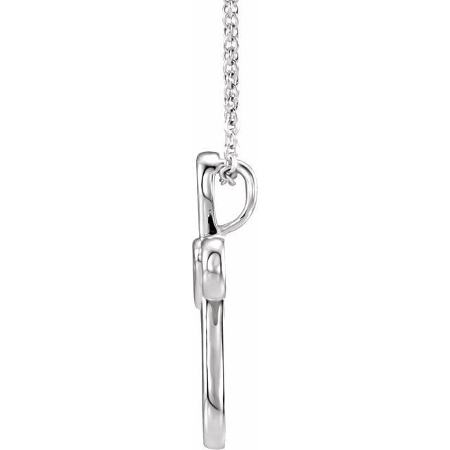Sterling Silver Cross with Heart 16-18" Necklace