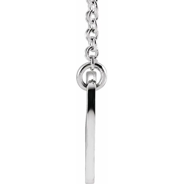 Sterling Silver .02 CTW Natural Diamond Heart & Cross 16-18" Necklace