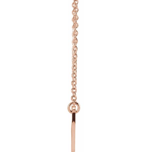 14K Rose .02 CTW Natural Diamond Heart & Cross 16-18" Necklace