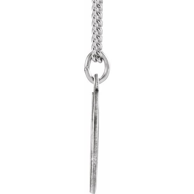 Sterling Silver 15 mm Confirmation Medal with Cross 18" Necklace
