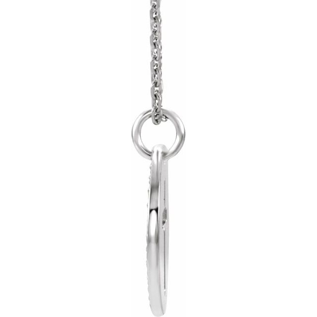 Sterling Silver .07 CTW Natural Diamond Pierced Cross 18" Necklace