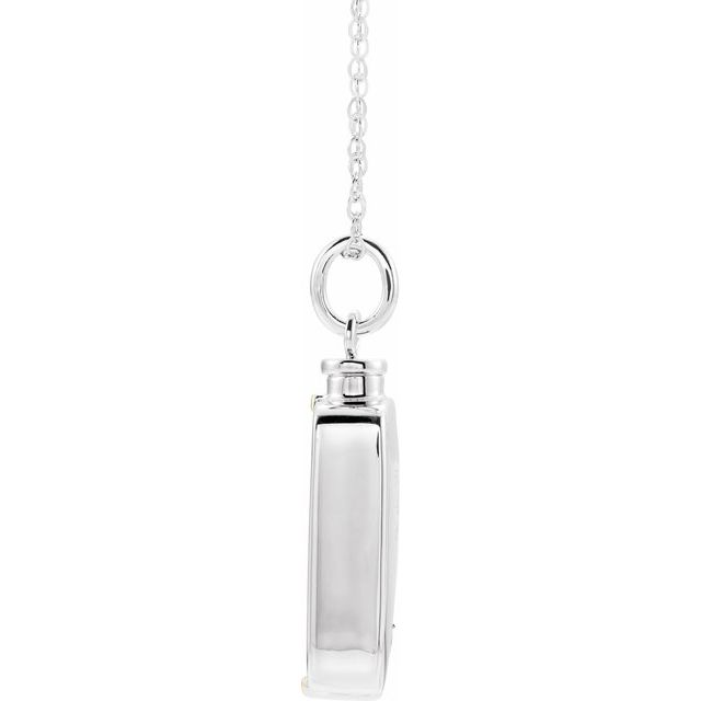 Sterling Silver Rectangle Ash Holder 18" Necklace
