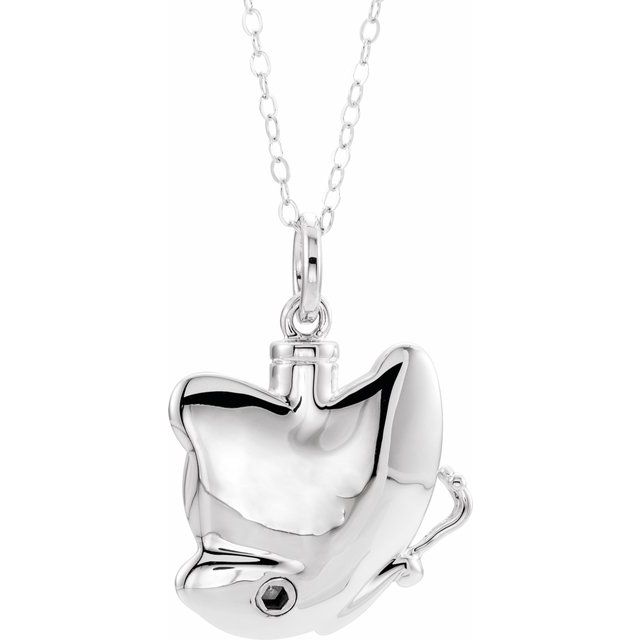 Sterling Silver Butterfly Ash Holder 18" Necklace