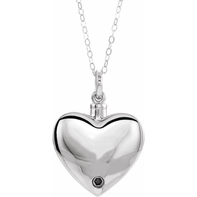 Sterling Silver "Dad" Heart Ash Holder 18" Necklace