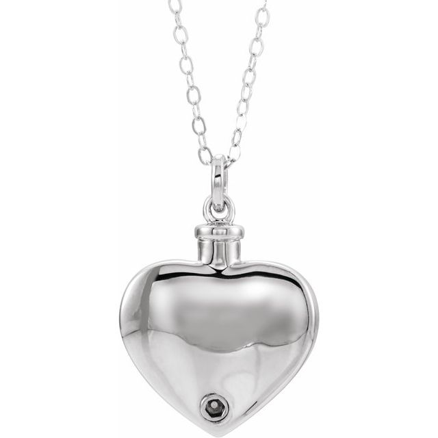 Sterling Silver Forever Loved Ash Holder 18" Necklace