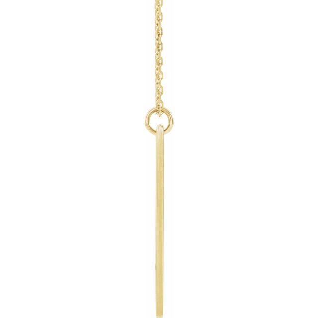 14K Yellow Engravable Pierced Cross Bar 16-18" Necklace