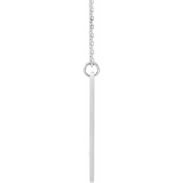 Sterling Silver Engravable Pierced Cross Engravable Bar 16-18" Necklace