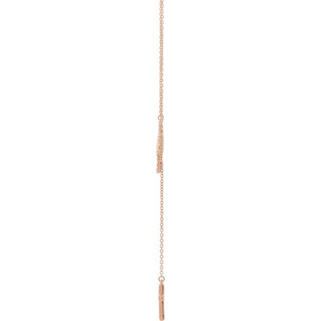 14K Rose 1/5 CTW Natural Diamond Infinity-Inspired Cross 18" Necklace