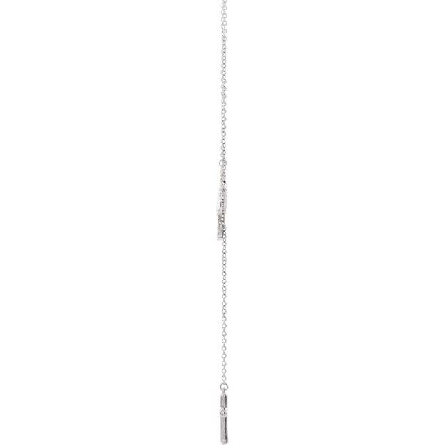 14K White 1/5 CTW Natural Diamond Infinity-Inspired Cross 18" Necklace