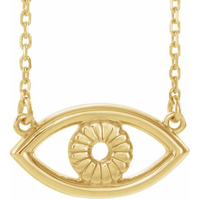 14K Yellow Evil Eye 16" Necklace