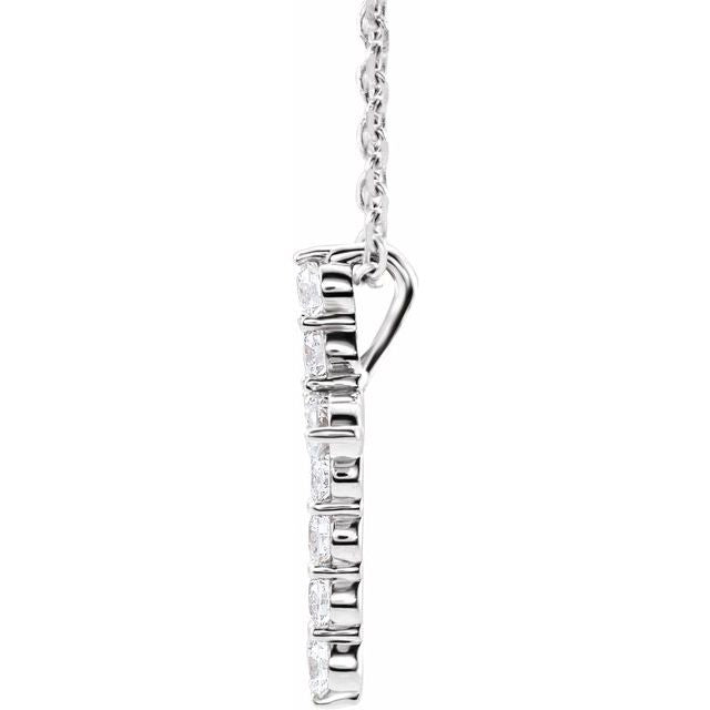 Platinum 1/4 CTW Natural Diamond Cross 16-18" Necklace