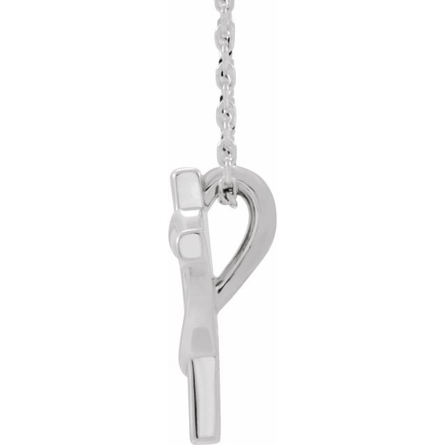 Sterling Silver Youth Cross with Heart 15" Necklace