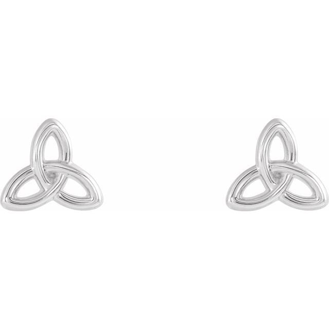 Sterling Silver Celtic-Inspired Trinity Earrings