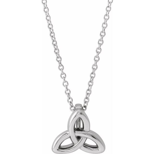Sterling Silver Celtic-Inspired Trinity 16-18" Necklace