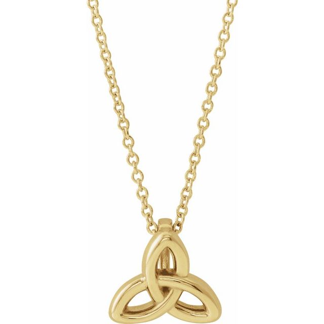 14K Yellow Celtic-Inspired Trinity 16-18" Necklace