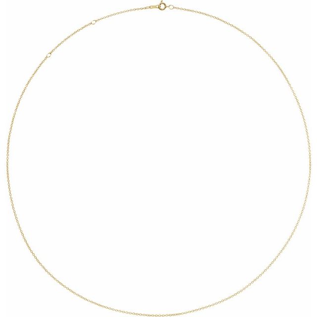 14K Yellow 1 mm Adjustable Cable 16-18"  Chain