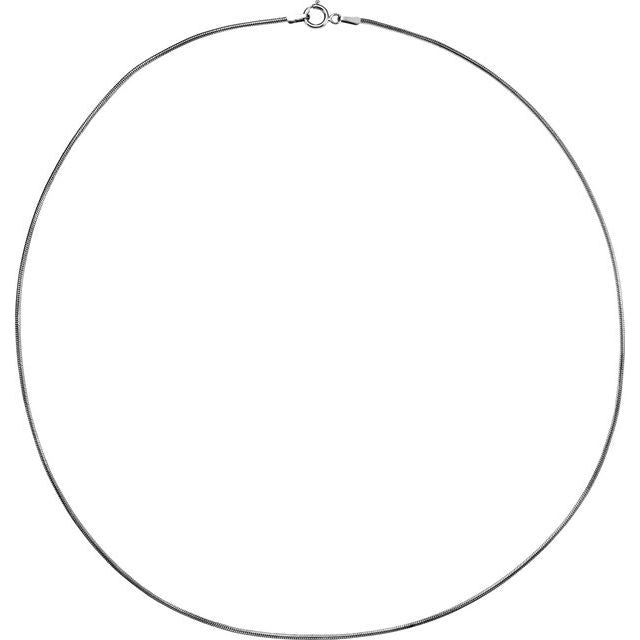 14K White 1 mm Snake 16" Chain