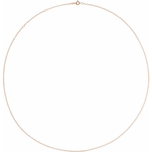 14K Rose 1 mm Adjustable Cable 16-18"  Chain