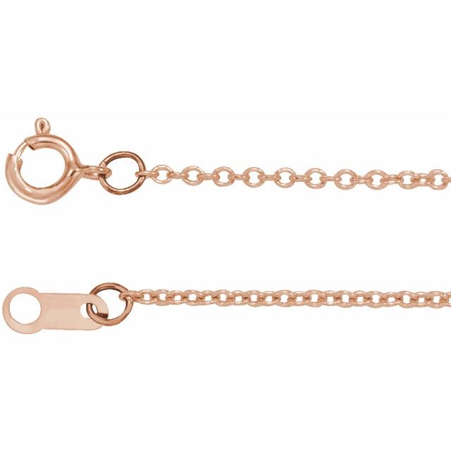 14K Rose 1 mm Adjustable Cable 16-18"  Chain