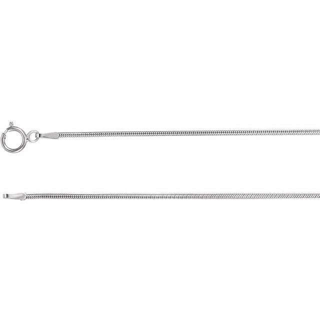 14K White 1 mm Snake 16" Chain