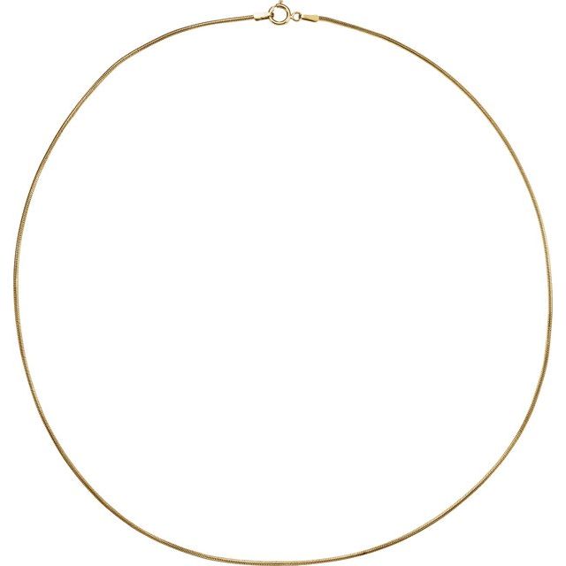 14K Yellow Solid Snake 18" Chain