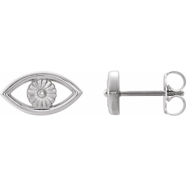 Sterling Silver Evil Eye Earrings