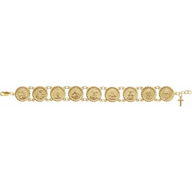 10K Yellow Traditional Saints 7 1/2" Bracelet™