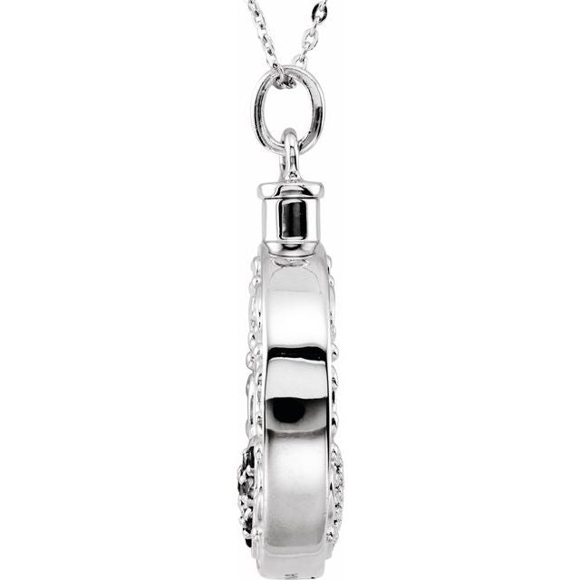 Sterling Silver Celebration of Life Heart Ash Holder 18" Necklace