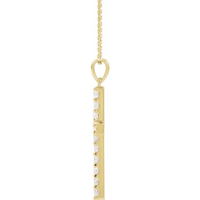 14K Yellow 1/10 CTW Natural Diamond Cross 18" Necklace