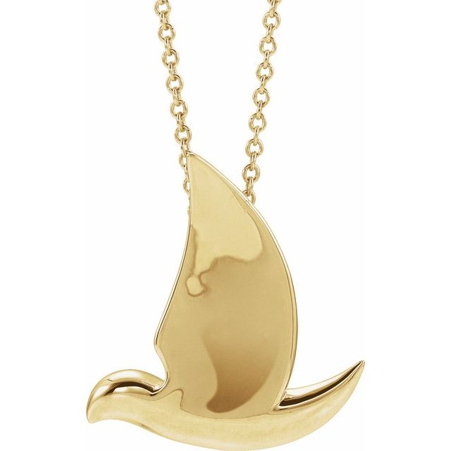 14K Yellow Holy Spirit Dove 16-18" Necklace