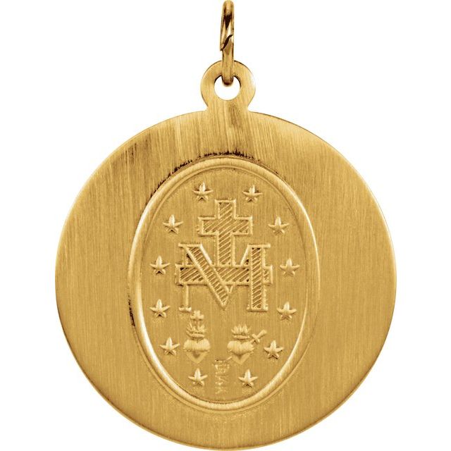 14K Yellow 20 mm Miraculous Medal