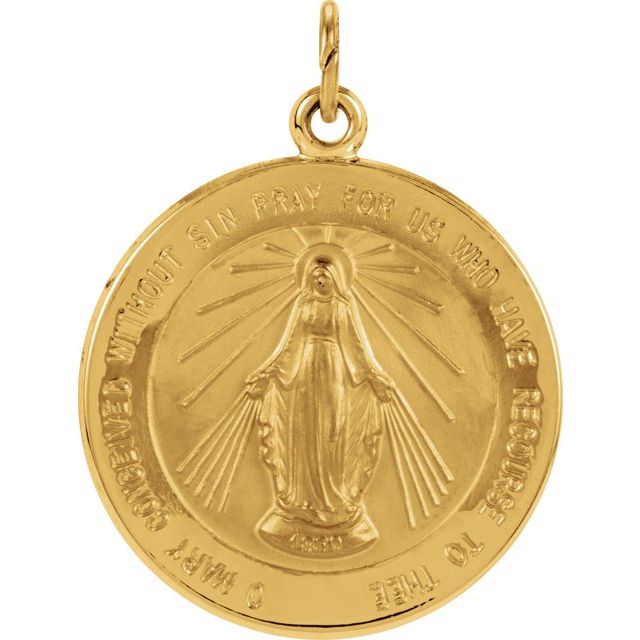 14K Yellow 20 mm Miraculous Medal