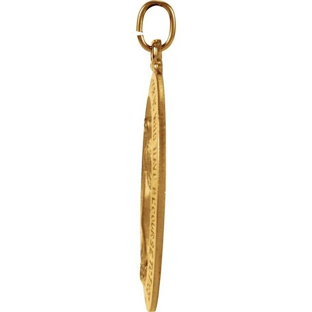 14K Yellow 23x16 mm Oval Miraculous Medal