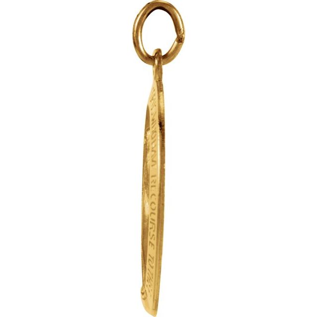 14K Yellow 19x14 mm Oval Miraculous Medal