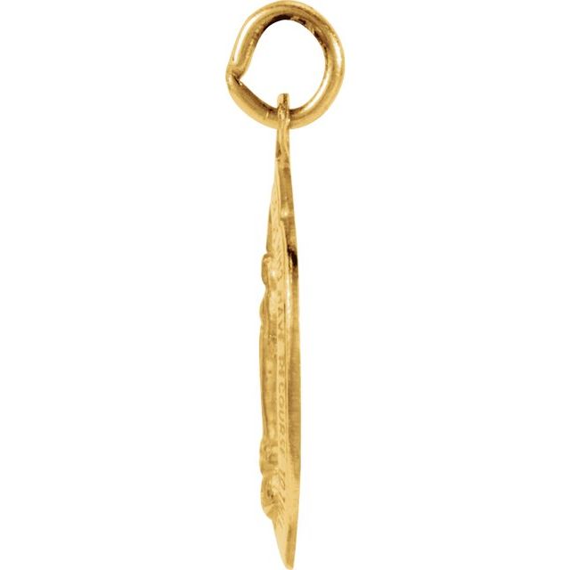 14K Yellow 13x8 mm Oval Miraculous Medal Pendant