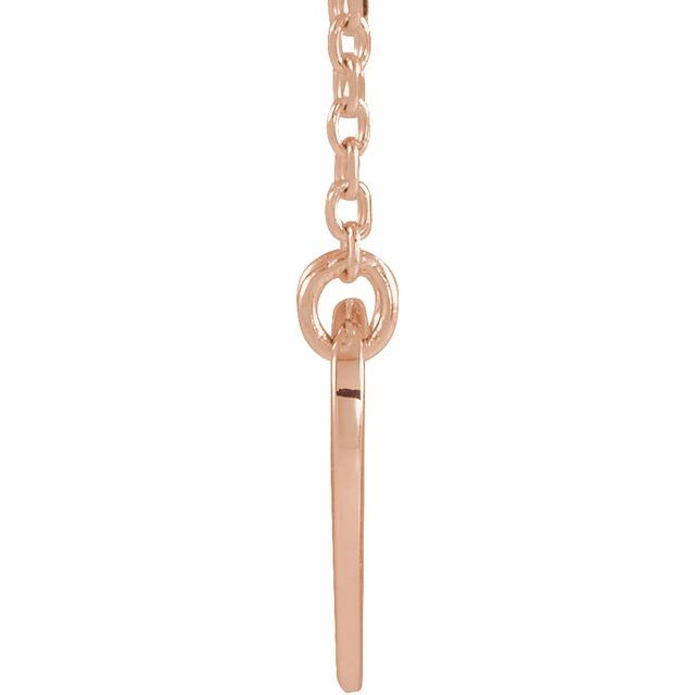14K Rose Pierced Cross Heart 16-18" Necklace