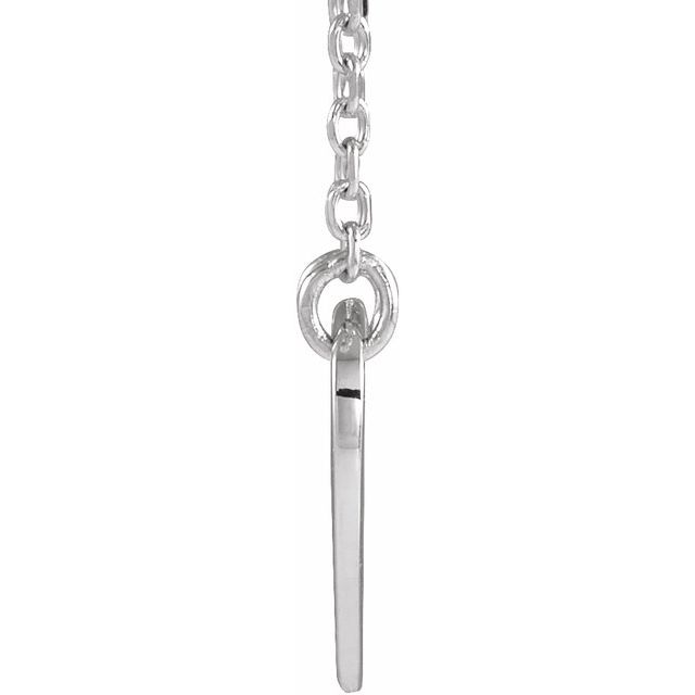 Sterling Silver Pierced Cross Heart 16-18" Necklace